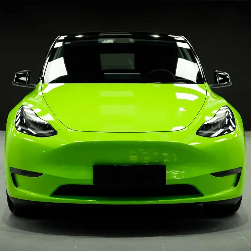 

Gloss Green Car Sticker Car Wrapping Film PET Sticker Bubble Free Auto Decals Car Accessories Exterior Interior Decoration 10x152cm