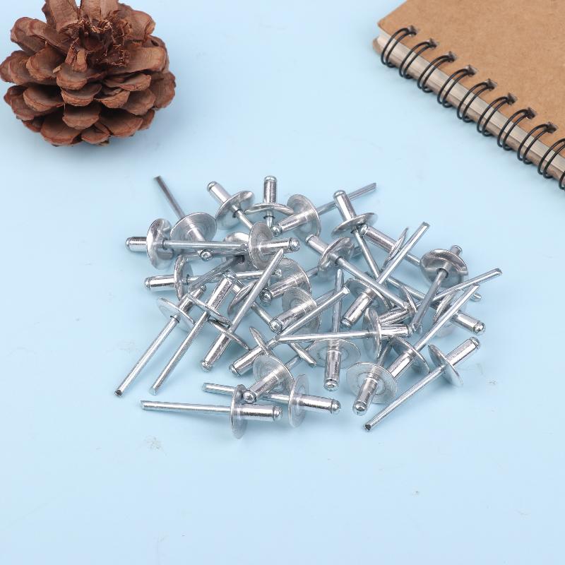 30 Pcs Large Flange Blind Rivets, Aluminum Rivets Assortment Kit Blind Rivets, Round Head Rivets