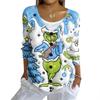Women's Fashion Casual Knit Sweater Button-Up Christmas Print Cardigan Jacket