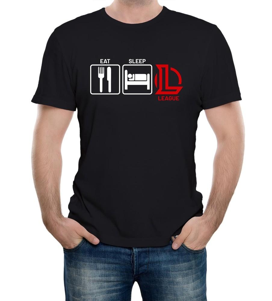 

Eat, Sleep, League Mens T-Shirt Inspired Gaming Computer Strategy 3XL