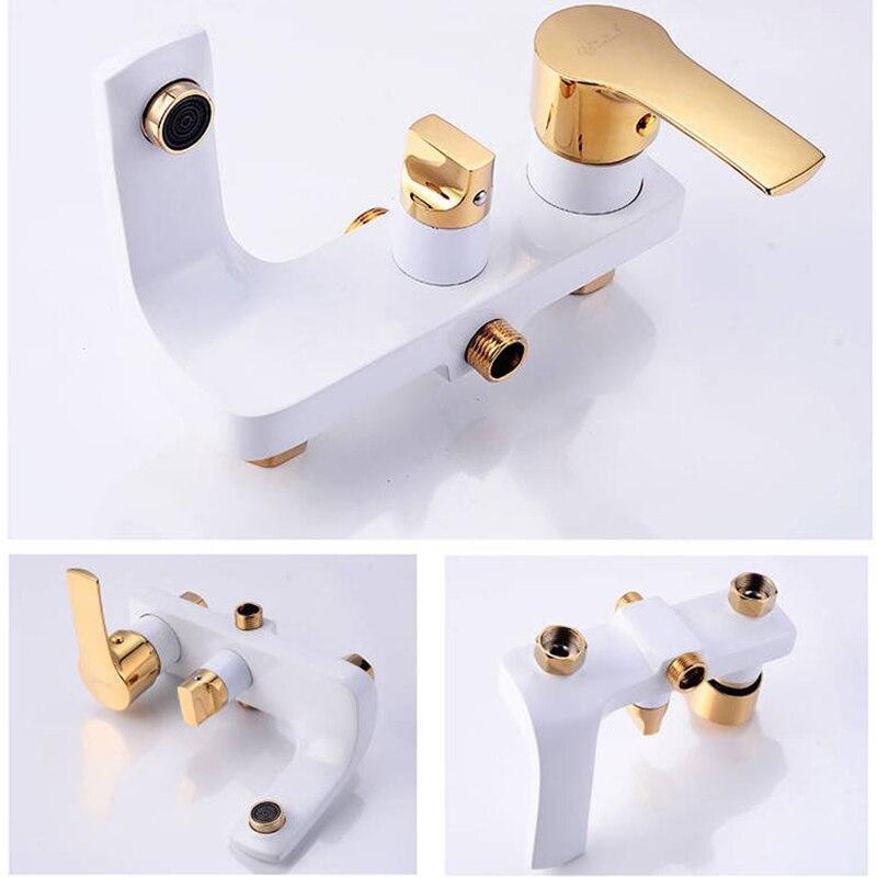Black White Golden Rain Shower Faucet Bathroom Shower Faucet Taps Bathtub Faucet Mixer Crane Rotatble Spout Faucet Taps