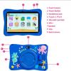 2025 New Tablet for Kids 7 Inch Android 13 System 64GB WiFi Bluetooth Dual Camera Educational Software Installed with Proof Case