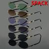 5pcs New Frameless Sunglasses For Men And Women Oval Fashion Glasses Gradient Mirror Lens Simple Vintage Eyewear for Daily Use