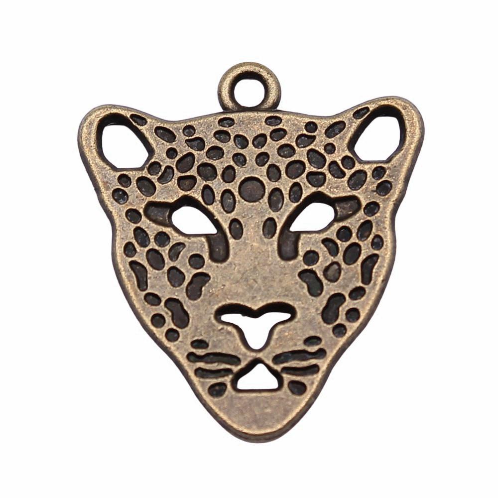 Retro Leopard Charms Metal Animal Pendants For Jewelry Making Handmade Supplies