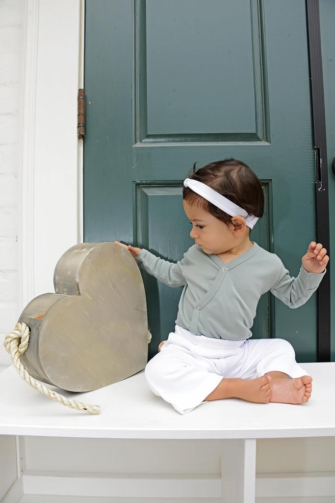 Bio Kimono Body Baby Seemoosgrün [L'ovedbaby] (Lange Ärmel) ocb-339 (Meerschaumgrün) 0-3M (0-3 Monate)