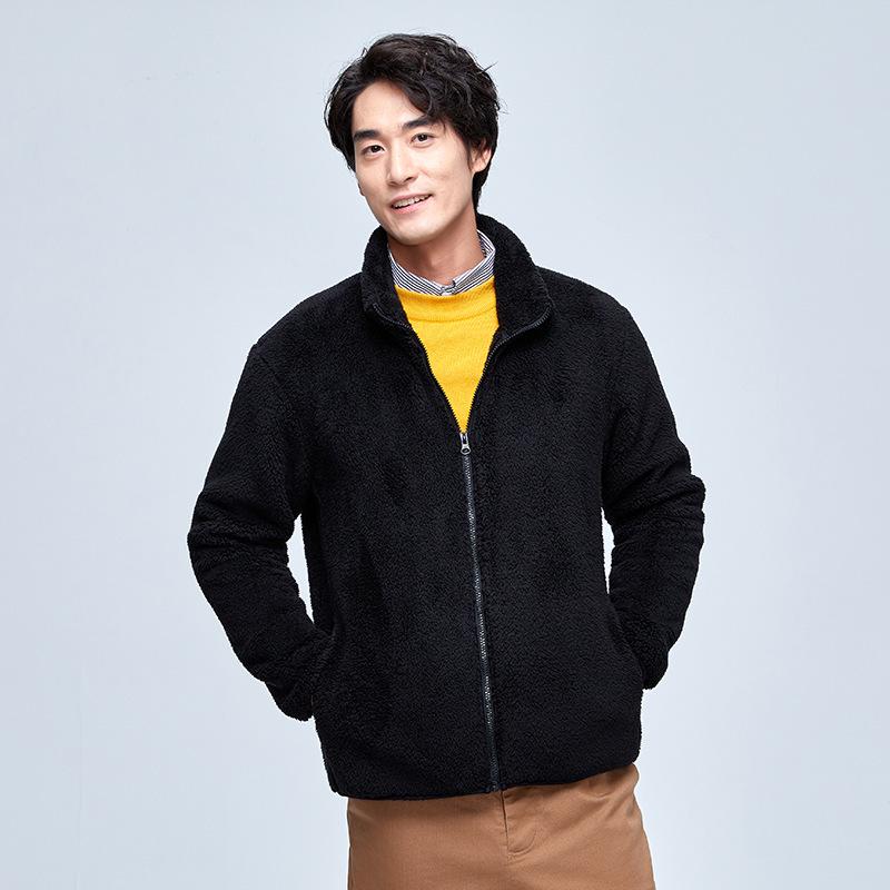 Unisex Lambswool Jaquette: Stand Collar Polar Fleece Coat for Autumn and Winter