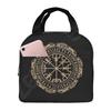Viking Nordic Celtic Symbol Print Thermal Lunch Bags for Women Men Insulated Lunch Box Bento Bag for Beach School Work Office