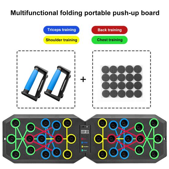 Foldable Push-up Board with Anti-Slip Grips Smart Counter Strong Load-bearing Push-Up Bar Abdominal Muscle Training Equipment