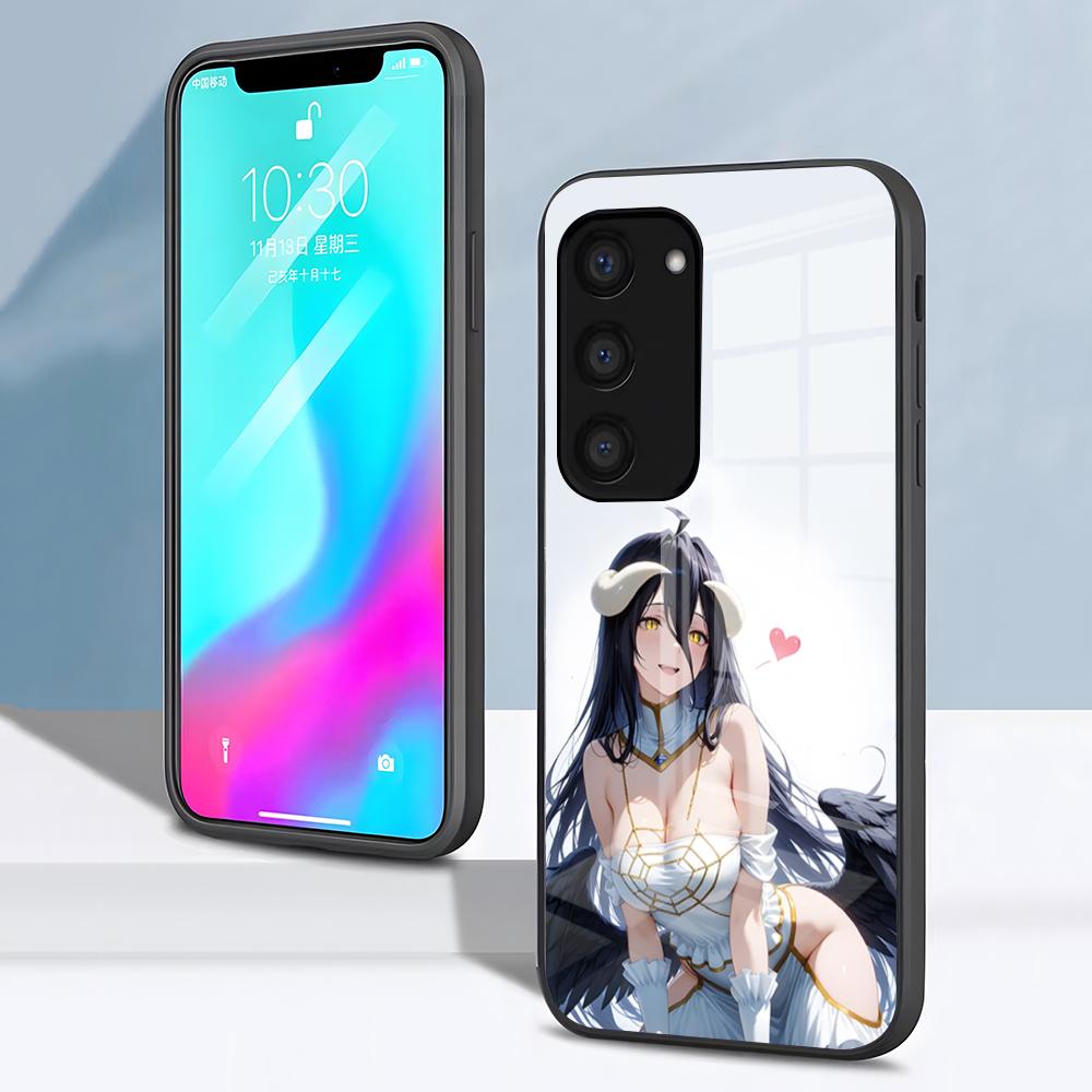 Albedo Overlord Handyhülle Für Samsung S26 S25 S24 FE S23 S22 S21 Plus S20 Ultra Note20Ultra Schwarze Glasabdeckung