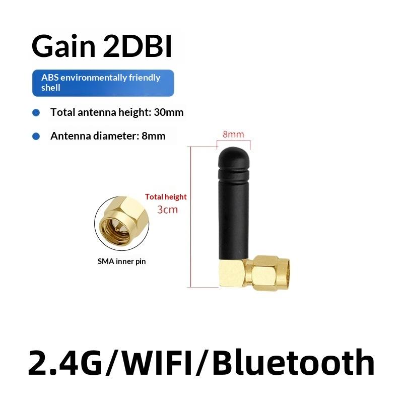 2Pcs Right/Bend Angle 2.4G Ultra Compact Mini WiFi Antenna With 2/3DBI Gain & SMA Male/Female Connector For Motherboard Modem