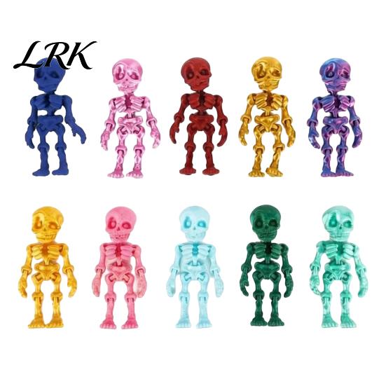 Small Scene Props 10Pcs 3D Printed Skeleton Figurines with Movable Joints, Articulated Man Novelty Holiday Gift Fidget Toy, Mini Posable Toys,