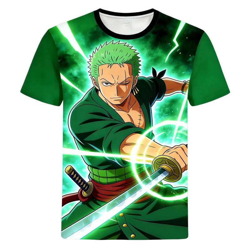 2026 Summer One Piece Dracule Mihawk Retro 3D Print T-Shirt Adult Kids Breathable Outdoor Sports Short Sleeve Tee