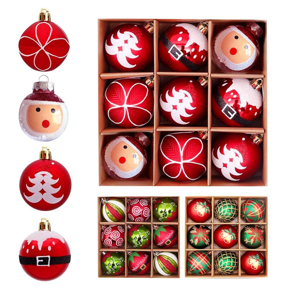 9Pcs/box 6cm Christmas Ball Ornaments Xmas Tree Hanging Pendant Christmas Decorations for Home 2025 Navidad Natal New Year Gift