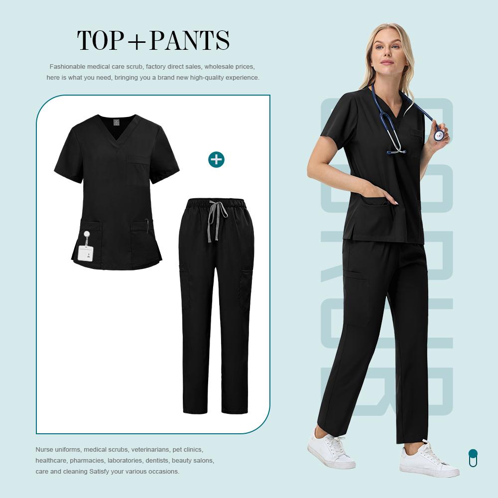 Hot Sale Soft Polyester Hospital Doctor Scrubs Nurses Accessories Nursing Articles Dental Scrub Pet Store Veterinary Uniform New
