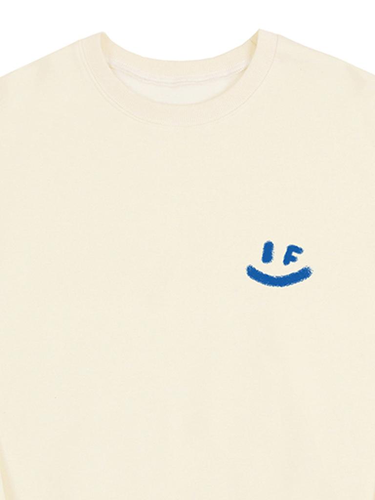 GRAVER [Unisex] Spray Small Drawing Smile Sweatshirt_Cream