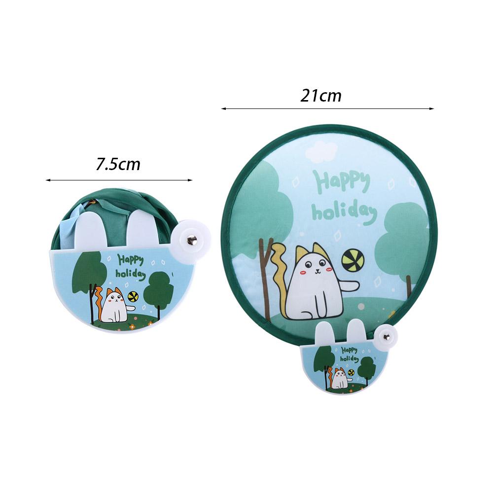 Creative for Home,Travel Cartoon Handheld Collapsible Party Favor Round Fan Home Decor Foldable Fan