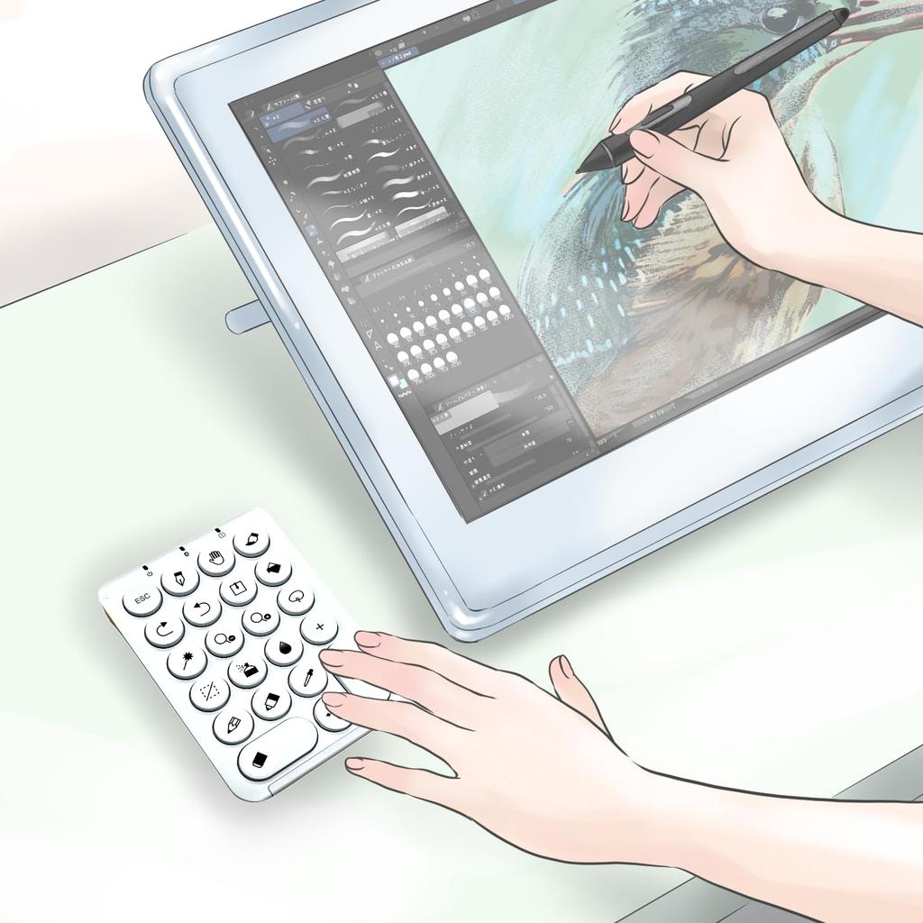 SELECOCO Illustration Shortcut Key 15mm Numeric Compatible with and Devices Stickers, 50-Piece Set, Left-Handed, Diameter, Keypad, Left-Handed