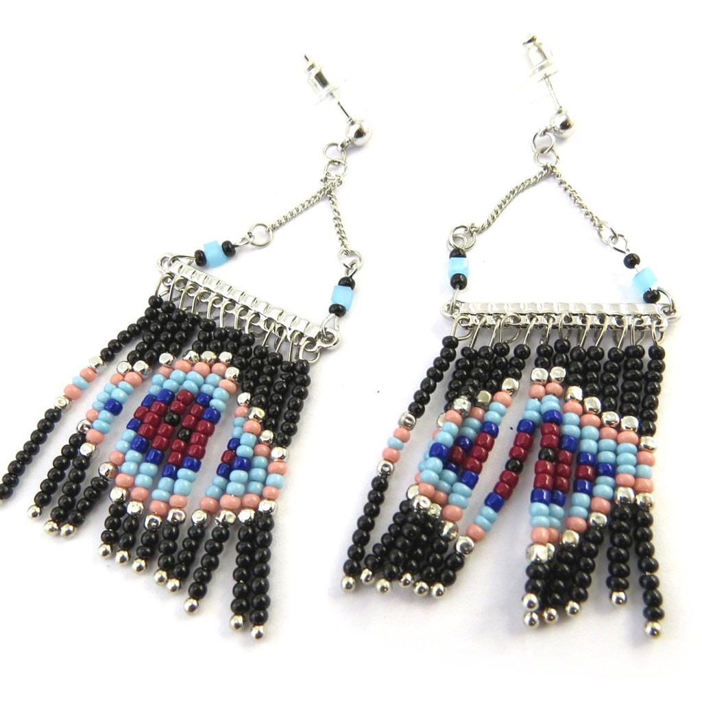 Les Trésors De Lily [M9347] - Boucles Créateur 'Altaï' noir bleu