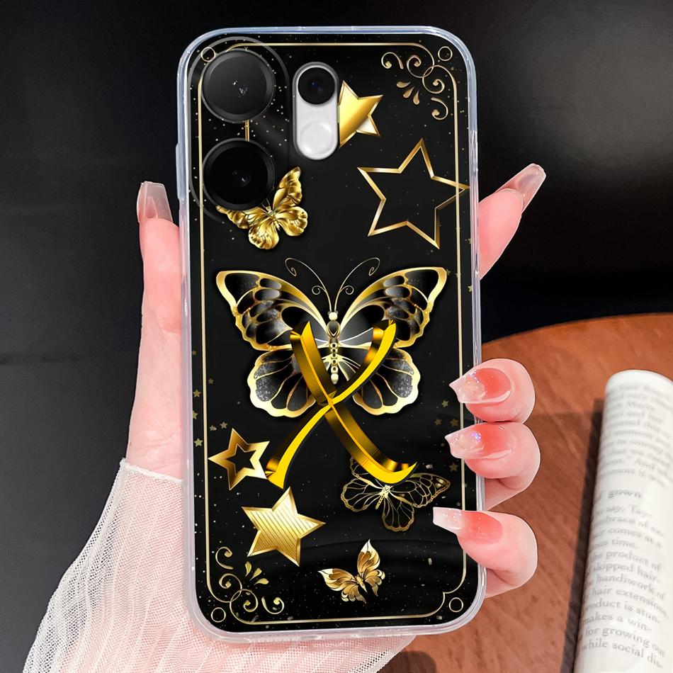 For Vivo V60 Lite Case Stylish Letters Clear Untra Thin Phone Covers For Vivo V 60 Soft TPU Silicone Anti Drop Couple Back Cover