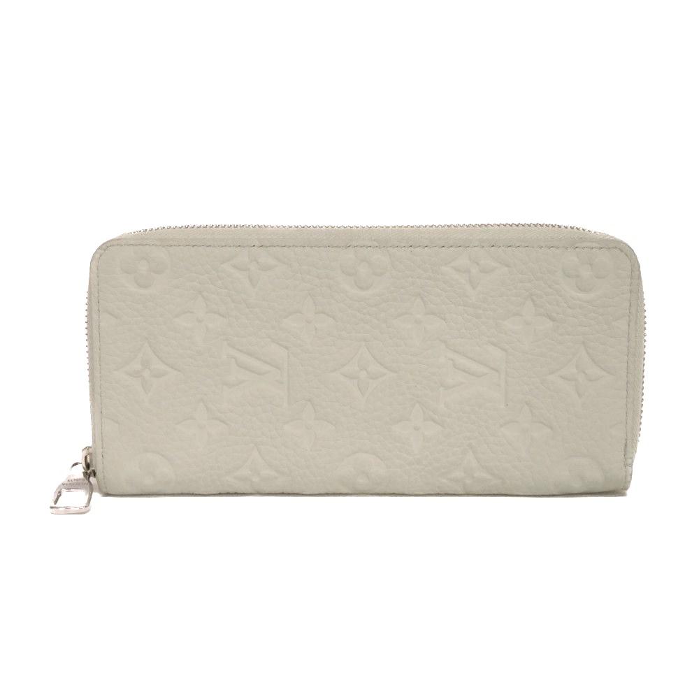 Used 12564 Zippy Wallet Vertical M82597 7940 LV Logo Zip Around RFID Monogram Taurillon Clemence Mineral Gray Men's