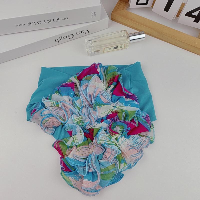 Korean Floral Chiffon Neck Guard False Collar Hedging Scarf Summer Women Ice Silk Protect Cervical Elastic Bib Headneck P51