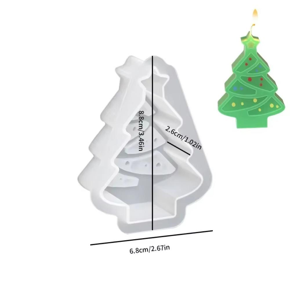 Christmas Tree Silicone Candle Mold Elk Soap Plaster Making Tool Gingerbread Man Mold for Candle Making DIY Gift