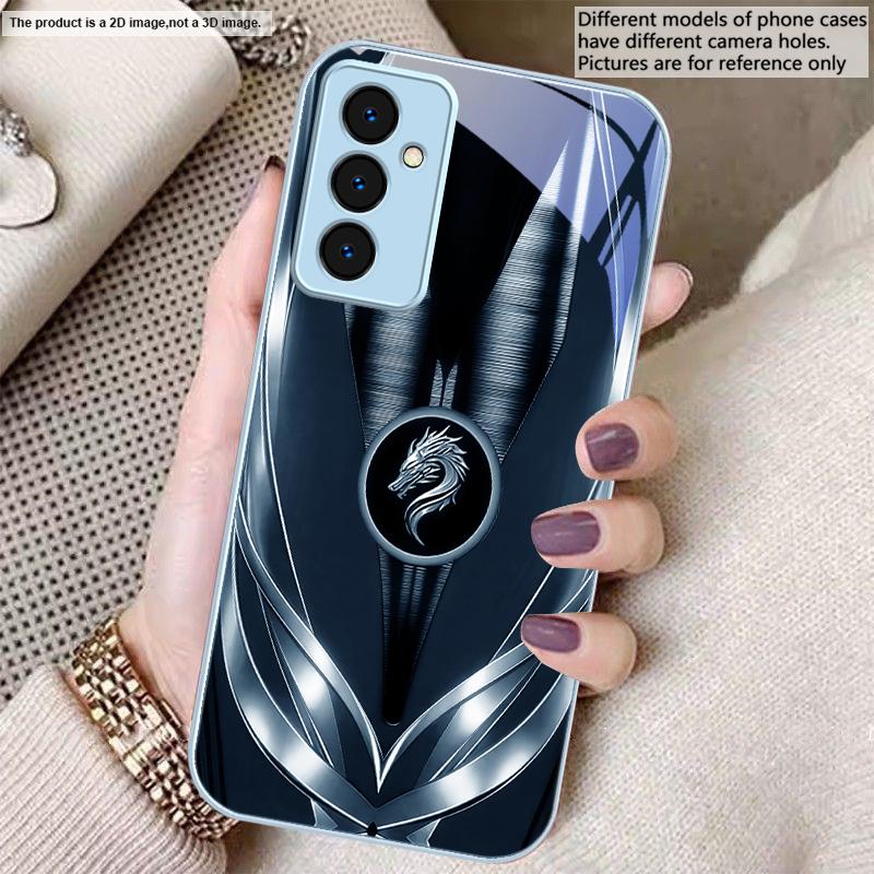 Golden dragon pattern gray For Samsung A20 30 22 23 24 25 26 31 32 33 34 35 42 50 51 52 53 54 55 56 70 71 72 73 glass phone case