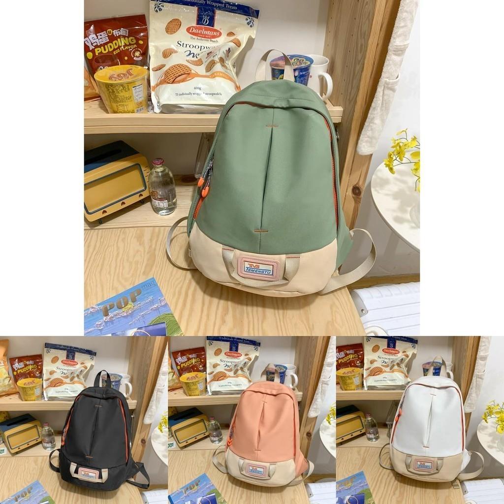 Unisex Harajuku Style Color Block Student Backpack Large Capacity Korean College Wind Ins New Shoulder Bag For Women