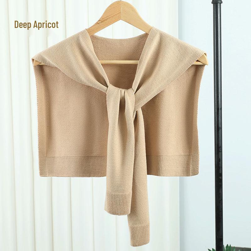 Two-Way Knitted Shawlette: Stylish Women's Spring/Autumn Wrap & Neck Protection Scarf
