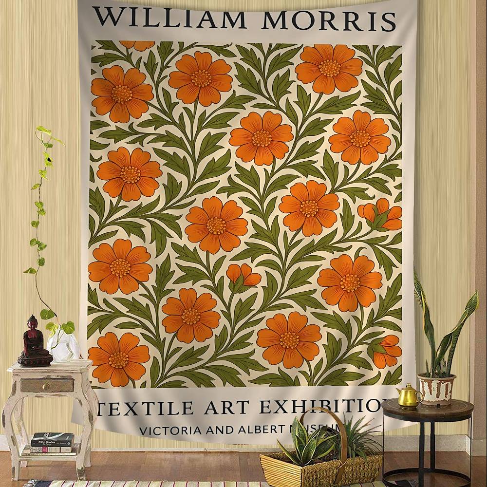 Abstract WWilliam MMorris Flower Cartoon Tapestry Wall Hanging Decoration Household Home Decor