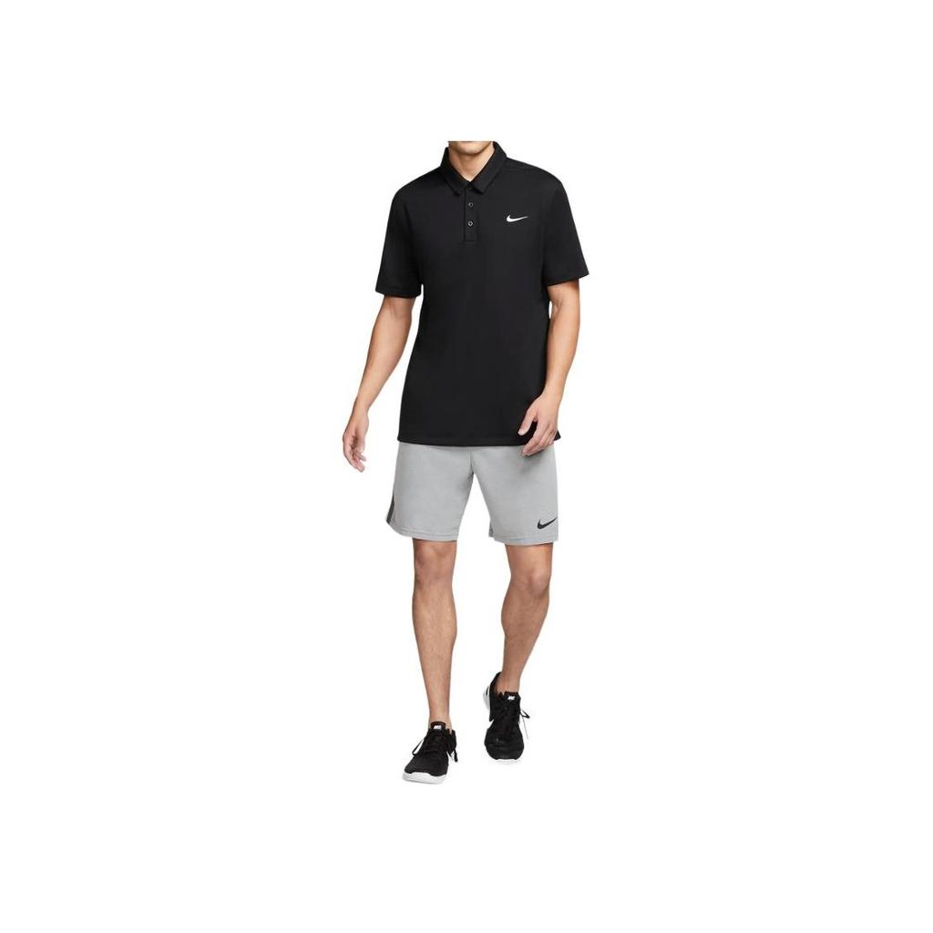 Nike Solid Color Polo Collar Short Sleeve Polo Shirt Men Tops Black CT4581-010