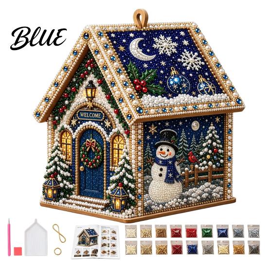 Regalo di Natale Creativo per la Mamma Casa 3D Perla Sintetica Kit Artistico Fai da Te Pittura con Strass Kit Attività Creative Rilassanti Adulti Adulti Tavolo