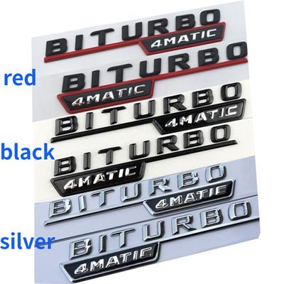 2 unids/lote BITURBO 4MATIC Logo emblema insignia calcomanía coche guardabarros pegatina apto para M/ercedes B/enz