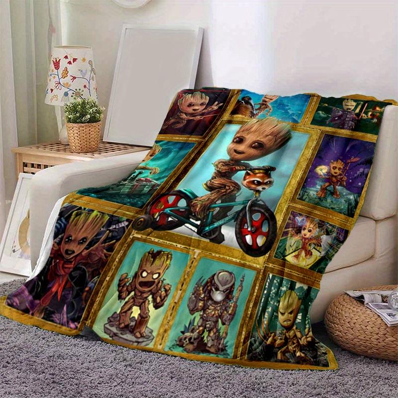 

1pc. Cute Groot and Rocket Raccoon Framed Art Print Blanket, Perfect for Home Decor, Office Use, Outdoor Activities, and Gift Ideas (80x120 cm) 130x150cm