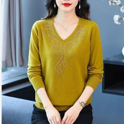 Women's Pullover Long Sleeve Geometric Graphic Ironing Casual Sweater Thread Fashion Top
