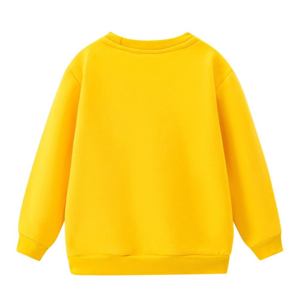 Children's Solid Color Plush Sweatshirt - Long Sleeve Autumn/Winter T-shirt for Kindergarten with Custom Logo Option