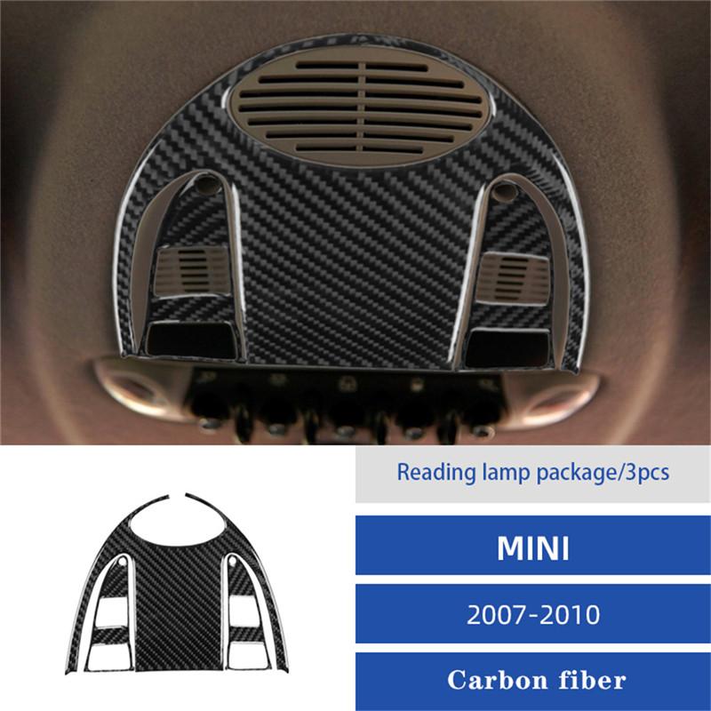 Carbon Fiber Car Central Handbrake Gear Shift Panel Trim Cover Stickers For BMW MINI Cooper R55 R56 R57 2007-2010 Accessories