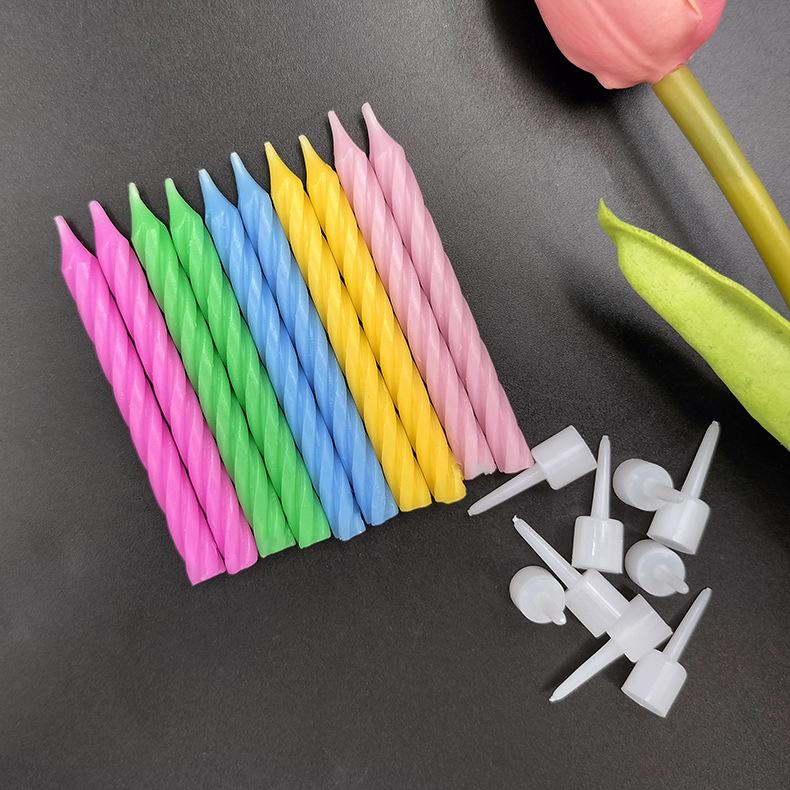 New Product Colorful Thread Birthday Candles, Creative Children's Party Color Mix 10 Pack Thread Birthday Candles