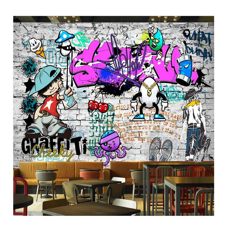 

Customized Trendy Street Mural Fashion Style Art Graffiti 3d Wallpaper Living Room Bedroom Dining Room Brick Wall Mural 200 cm(W) x 140 cm(H)