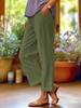 2026 Women's Loose Cotton Linen Elastic Waist Casual Pants with Pockets