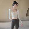 ACKDCS Women's Long-Sleeve Yoga Top with Built-in Bra