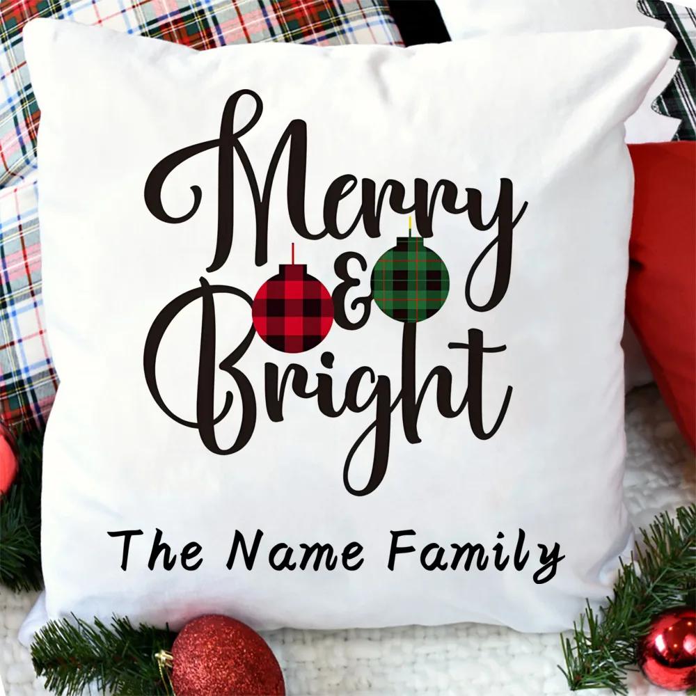 Personalised Christmas Cushion Family Christmas Cushion Family Gingerbread Xmas Decoration Room Presents Xmas Decoration Gift