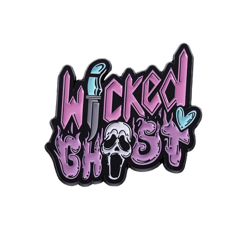 

Сплавная буква Современная брошь с интригующим дизайном черепа и кинжала, идеально подходящая для крутых модных стилей