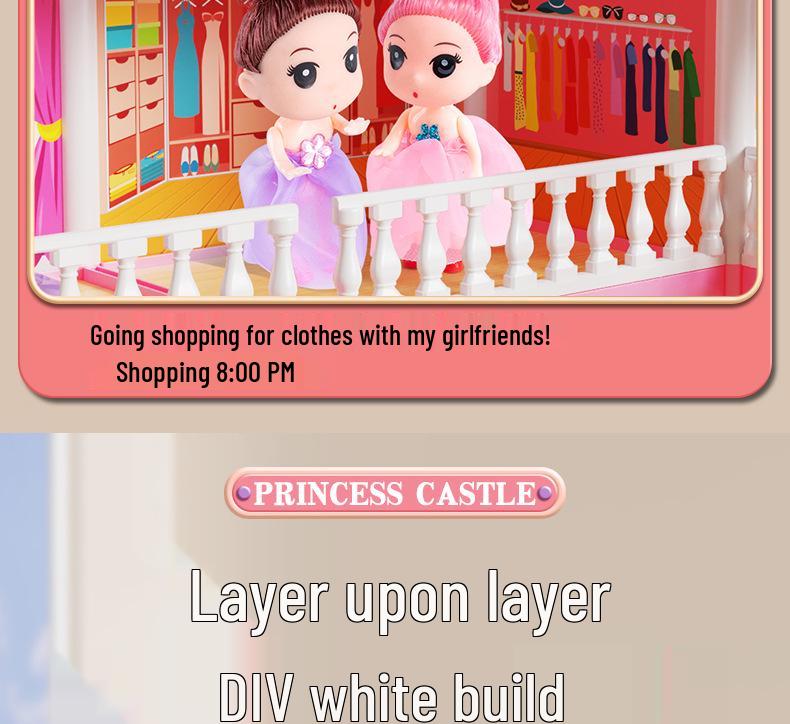 Princess Castle Dollhouse DIY Building Kit for Girls