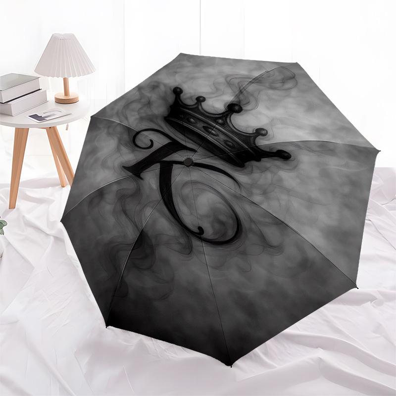 

1pc Royal Monogram Umbrella with Plastic Handle,Compact & Stylish,Cartoon Pattern,Outdoor UmbrellaPT375