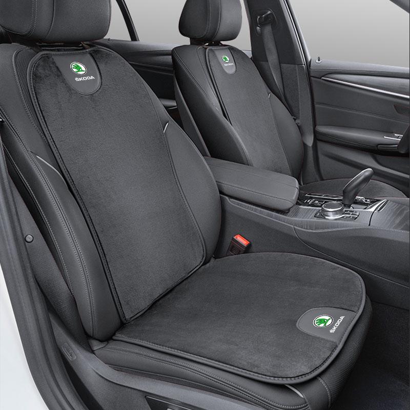 Car Seat Cover Backrest Pad Cushion Plush Interior Accessories For Skoda Octavia Superb Rapid Kodiaq Karoq Fabia Kamiq Enyaq RS