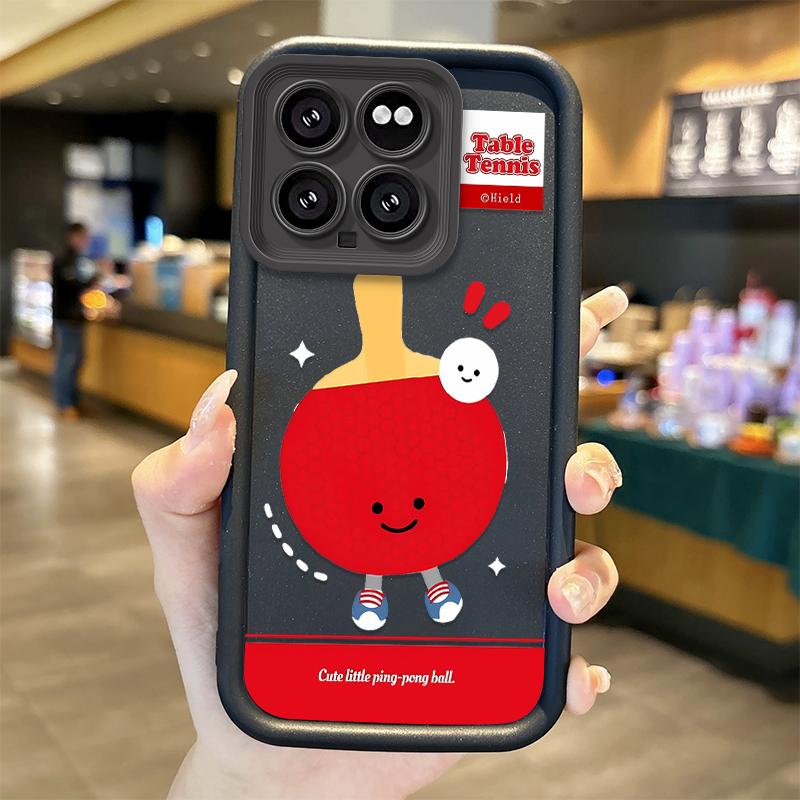 Cute Table Tennis Cartoon TPU Phone Case for XiaoMi 14 13 12 11T Pro 13 12 11 Lite Poco F6 F5 X5 X3 Pro Silicone Shockproof Case