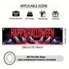 Haunted House Spooky Halloween Banner 17x78in, Polyester Outdoor Party Decor Garden Fence