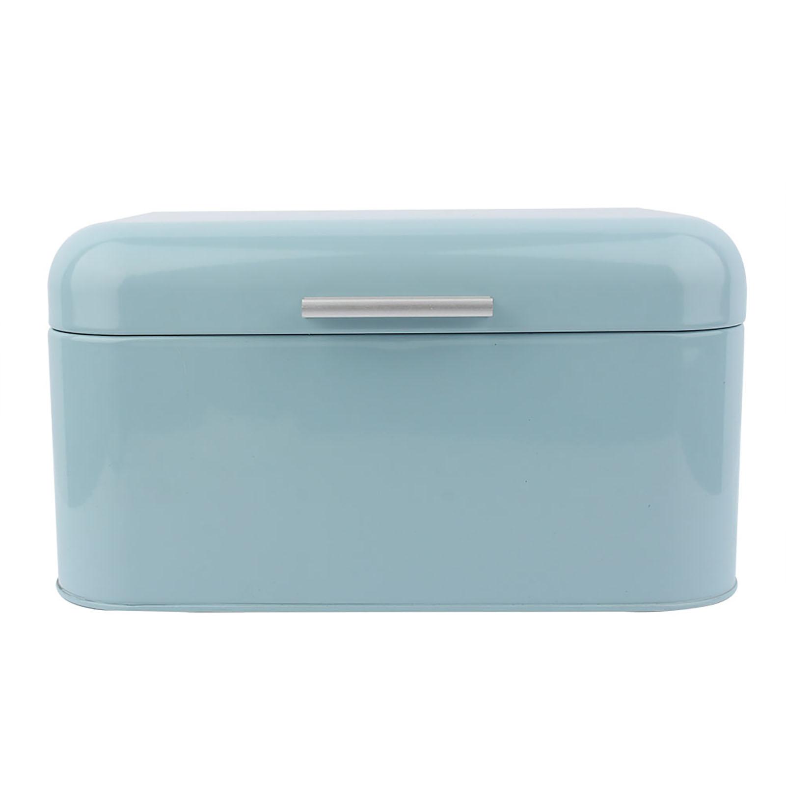 Однотонная ретро металлическая хлебница коробка большой емкости кухонный контейнер для хранения синий