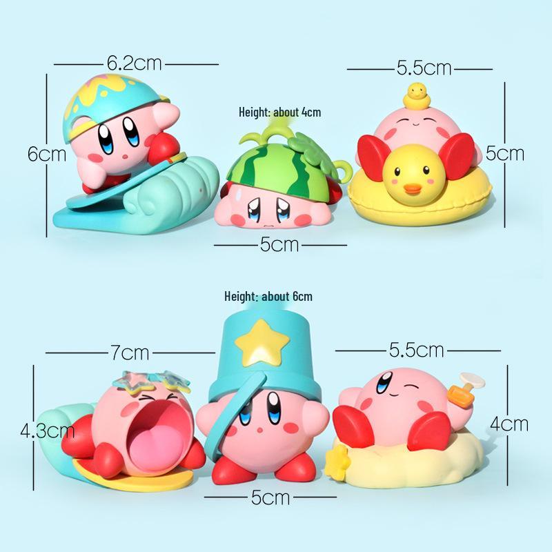 Beach Kirby Second Gen Figurines: 6 Trendy Desktop & Car Accessories